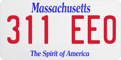 MA license plate 311EE0