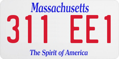 MA license plate 311EE1