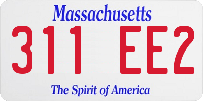 MA license plate 311EE2