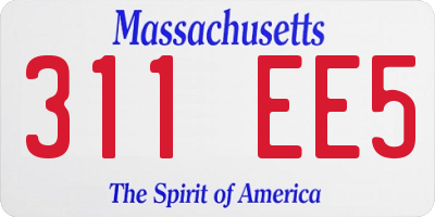 MA license plate 311EE5