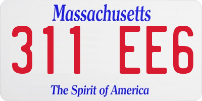 MA license plate 311EE6