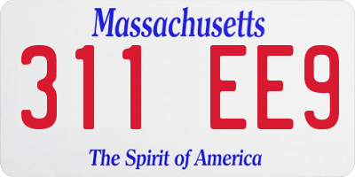 MA license plate 311EE9