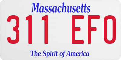 MA license plate 311EF0