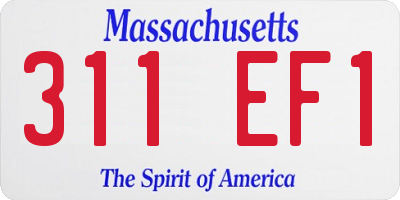 MA license plate 311EF1