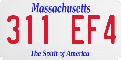 MA license plate 311EF4