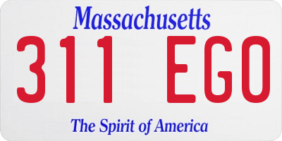 MA license plate 311EG0