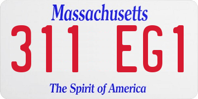 MA license plate 311EG1