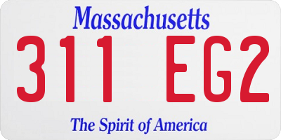 MA license plate 311EG2