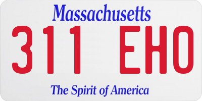 MA license plate 311EH0