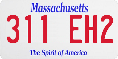 MA license plate 311EH2