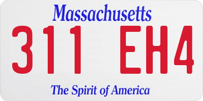 MA license plate 311EH4