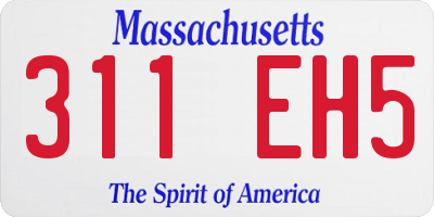 MA license plate 311EH5