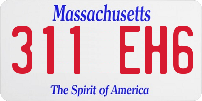 MA license plate 311EH6