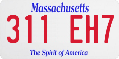 MA license plate 311EH7
