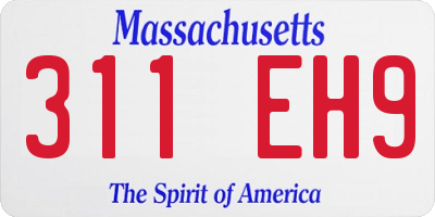 MA license plate 311EH9