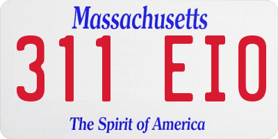 MA license plate 311EI0