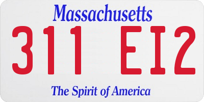 MA license plate 311EI2