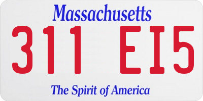 MA license plate 311EI5