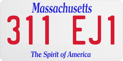 MA license plate 311EJ1