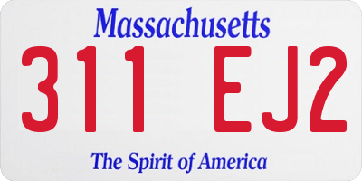 MA license plate 311EJ2