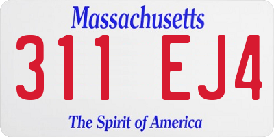 MA license plate 311EJ4