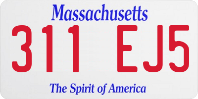 MA license plate 311EJ5