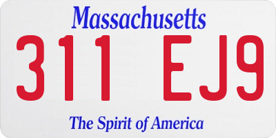 MA license plate 311EJ9