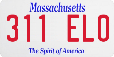 MA license plate 311EL0