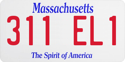 MA license plate 311EL1