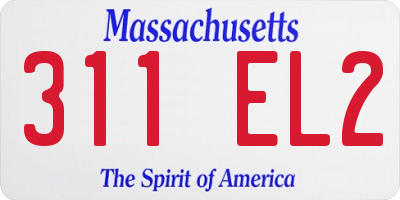 MA license plate 311EL2