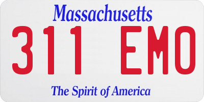 MA license plate 311EM0