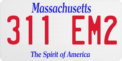 MA license plate 311EM2