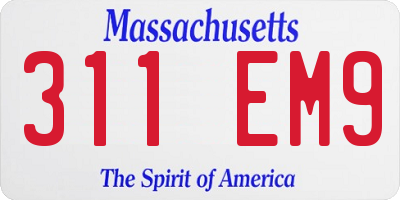 MA license plate 311EM9