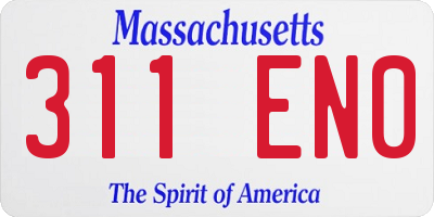 MA license plate 311EN0