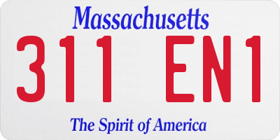 MA license plate 311EN1