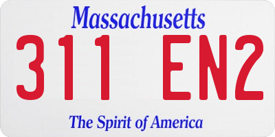 MA license plate 311EN2