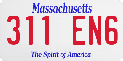 MA license plate 311EN6