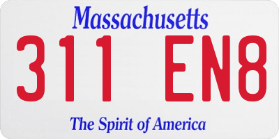 MA license plate 311EN8