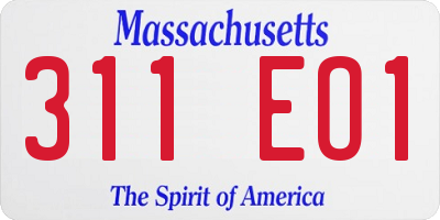 MA license plate 311EO1