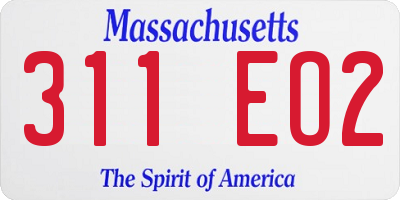 MA license plate 311EO2