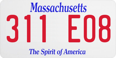 MA license plate 311EO8