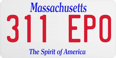 MA license plate 311EP0