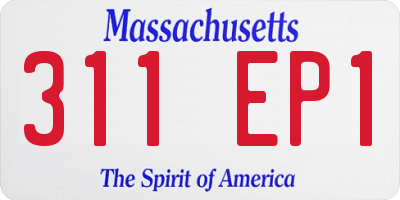MA license plate 311EP1