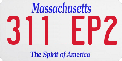 MA license plate 311EP2