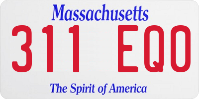 MA license plate 311EQ0