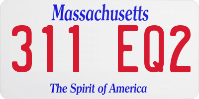 MA license plate 311EQ2