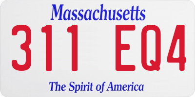 MA license plate 311EQ4