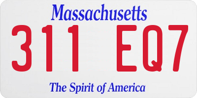MA license plate 311EQ7