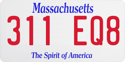 MA license plate 311EQ8