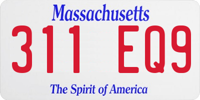 MA license plate 311EQ9